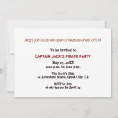 Invitation Pirate Trésor Anniversaire (Dos)