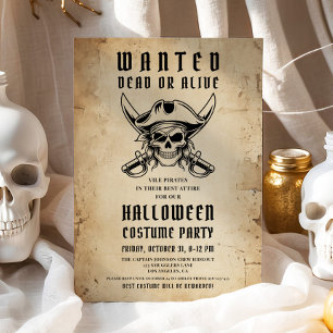 Invitation Pirate vintage Halloween Costume Party