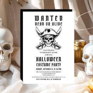 Invitation Pirate vintage Halloween Costume Party