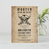 Invitation Pirate vintage Halloween Costume Party (Debout devant)