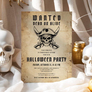 Invitation Pirate vintage Halloween Party