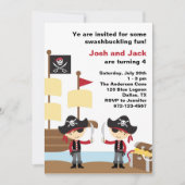 Invitation Pirates d'anniversaire (Devant)