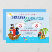 Pirates et Sirène Colorée fête d'anniversaire conj