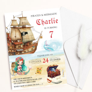 Invitation Pirates et sirènes Anniversaires de enfants