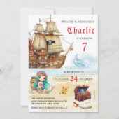 Invitation Pirates et sirènes Anniversaires de enfants (Devant)
