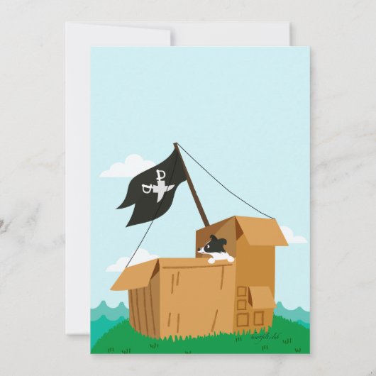 Invitation Pirates Jouer Enfant Fête d'Anniversaire (Dos)