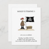 Invitation Pirates ・ Pirate, drapeau et trésor (Devant / Derrière)