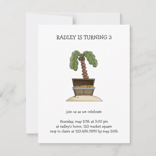 Invitation Pirates ・ Treasure Chest Island (Devant)