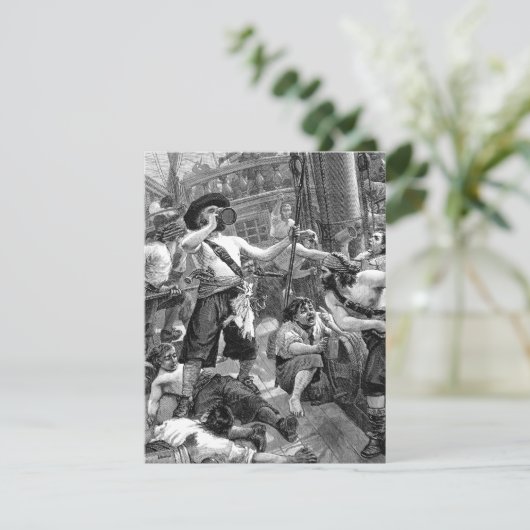 Invitation Pirates Vintage buvant sur le Navire (Debout devant)