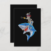 Invitation Piratesque squelette chevauchant un requin Garçons (Devant / Derrière)