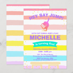Invitation Pirouette Arc-en-ciel Ballerina Gymnastique Annive