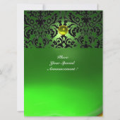 Invitation PIRRE DAMASQUÉE MONOGRAMME jaune vert (Dos)