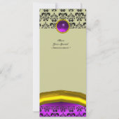Invitation PIRRE DAMASSÉE MONOGRAMME violet pourpre (Dos)