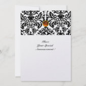 Invitation PIRRE D'UNE PIERRE PRÉCIEUSE DAMASK monogramme top (Dos)