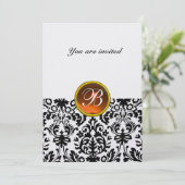 Invitation PIRRE D'UNE PIERRE PRÉCIEUSE DAMASK monogramme top (Debout devant)