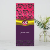 INVITATION PIRRE FIN MONOGRAMME DAMASK (Debout devant)