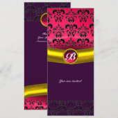 INVITATION PIRRE FIN MONOGRAMME DAMASK (Devant / Derrière)