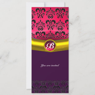 INVITATION PIRRE FIN MONOGRAMME DAMASK