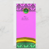 Invitation PIRRE MONOGRAMME DAMASK GEMSTONE vert, violet, ros (Dos)
