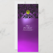 Invitation PIRRE MONOGRAMME DAMASQUINÉE jaune violet (Dos)