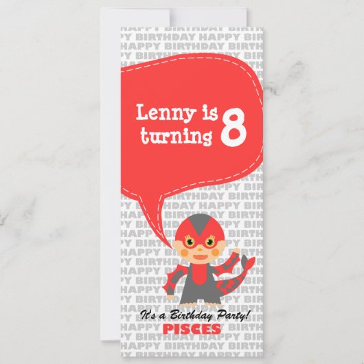 Invitation Pisces Fête d'anniversaire (Devant)