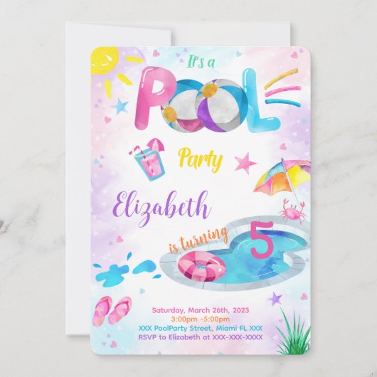 Invitation Piscine (Devant)