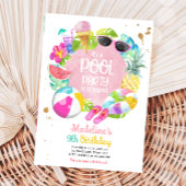 Invitation Piscine à éclaboussures tropicales fête de la baig