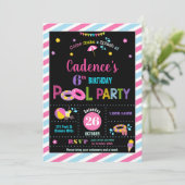 Invitation Piscine Anniversaire Fille (Debout devant)