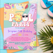 Invitation Piscine Anniversaire Fun Summer Party