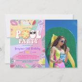 Invitation Piscine Anniversaire Fun Summer Party Photo (Devant)