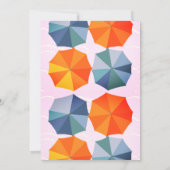 Invitation Piscine Anniversaire Parapluies Cool Rose Sweet 16 (Dos)