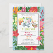 Invitation Piscine avec cocktails Anniversaire (Devant)