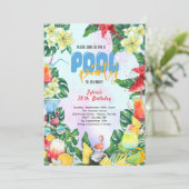 Invitation Piscine boissons d'été anniversaire adulte (Debout devant)