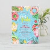 Invitation Piscine boissons d'été anniversaire adulte (Debout devant)