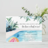 Invitation Piscine chic nuptiale douche à boire (Debout devant)