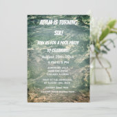 Invitation Piscine cool Anniversaire Fête Bleu Eau claire Éti (Debout devant)