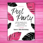 Invitation Piscine cool Pink Bain d'été Anniversaire