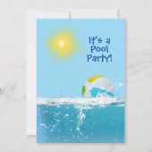 Invitation Piscine d'anniversaire avec Beach Ball (Devant)
