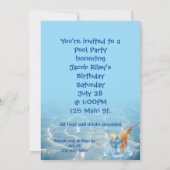 Invitation Piscine d'anniversaire avec Beach Ball (Dos)