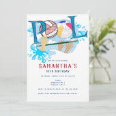 Invitation Piscine de Beach Volley Piscine d'été Naissance (Debout devant)