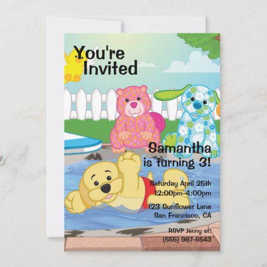 Invitation Piscine de détection d'été (Devant)