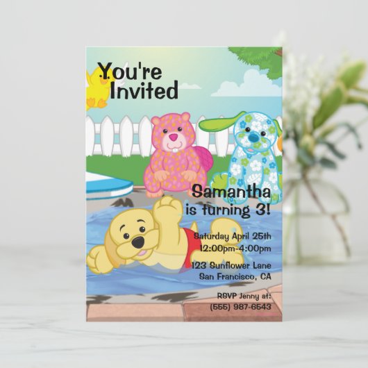 Invitation Piscine de détection d'été (Debout devant)