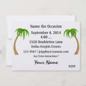 Invitation Piscine de Flamant rose / Fête de plage - SRF (Dos)