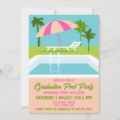 Invitation Piscine de graduation Fête Piscine tropicale (Devant)