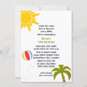 Invitation Piscine de pingouin / Plage (Dos)