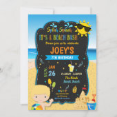 Invitation Piscine de plage Anniversaire Fête du Bassin Blond (Devant)