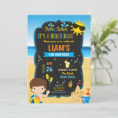 Invitation Piscine de plage Anniversaire Fête Garçons été (Debout devant)