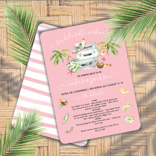 Invitation Piscine de plage Tropical Bachelorette Week-end