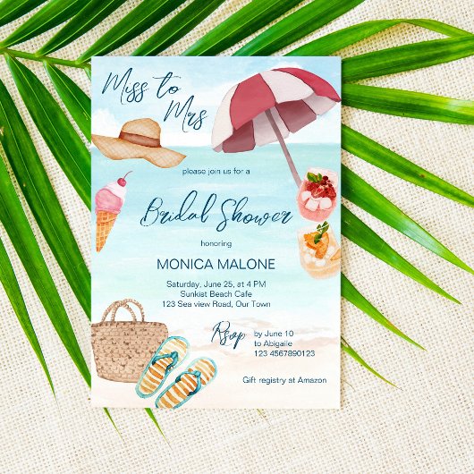 Invitation Piscine de plage tropicale nage