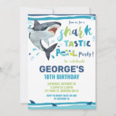 Invitation Piscine de requin Anniversaire fête de requin (Devant)